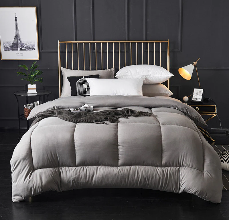 Royal Comforter Microfiber Quilt Doona Blanket (Grey, 150cm x 200cm) - Image 2