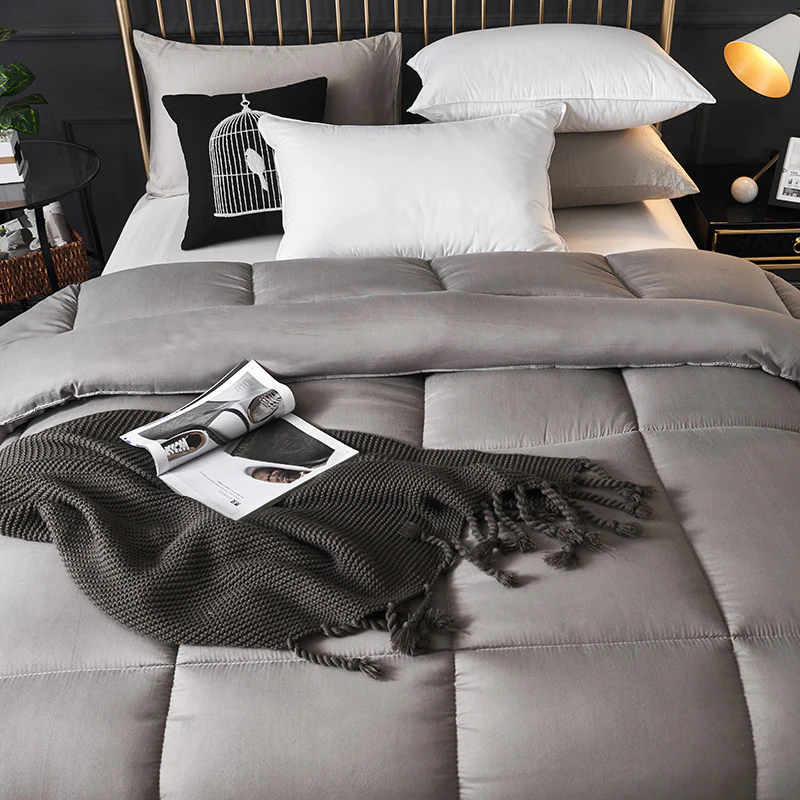 Royal Comforter Microfiber Quilt Doona Blanket (Grey, 150cm x 200cm) - Image 7