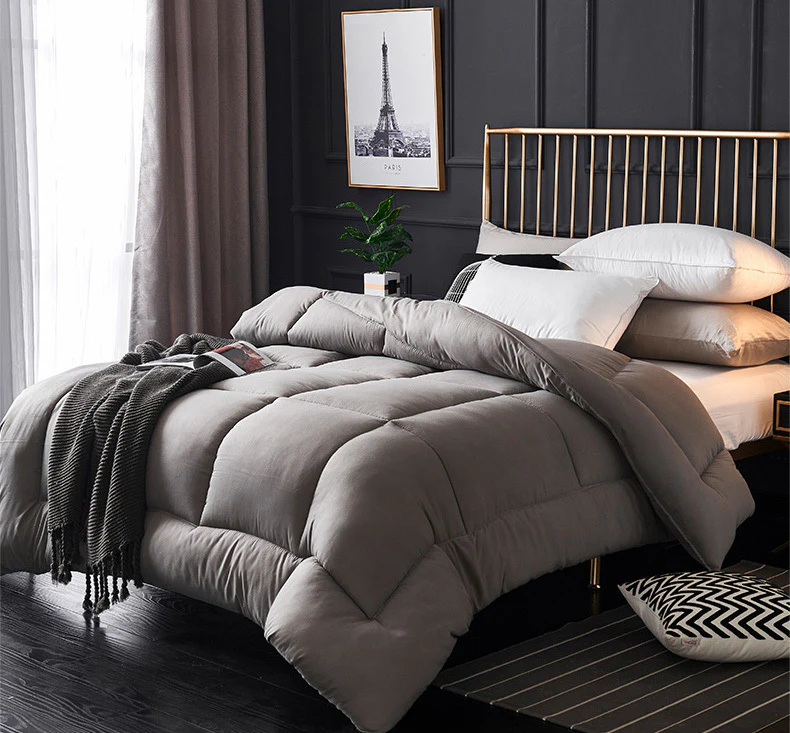 Royal Comforter Microfiber Quilt Doona Blanket (Grey, King Size) - Image 10