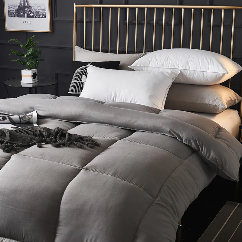 Royal Comforter Microfiber Quilt Doona Blanket (Grey, King Size) - Image 6