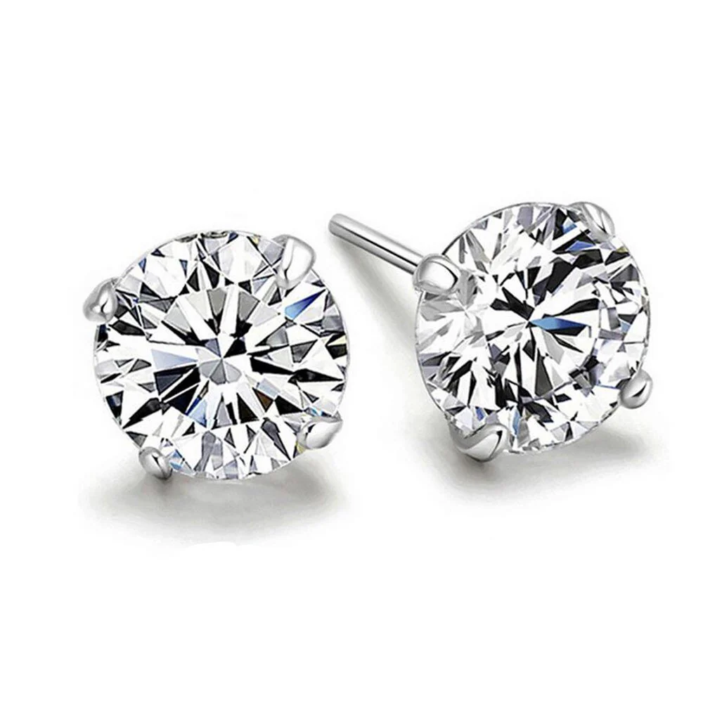 S925 Sterling Silver 1 Carat CZ Diamond Stud Earrings - Image 15
