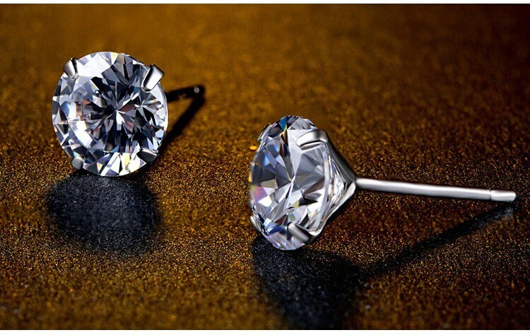 S925 Sterling Silver 1 Carat CZ Diamond Stud Earrings - Image 5