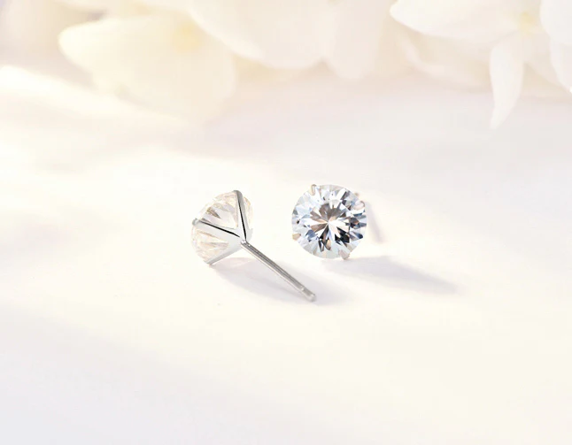 S925 Sterling Silver 2 Carats CZ Diamond Stud Earrings - Image 16