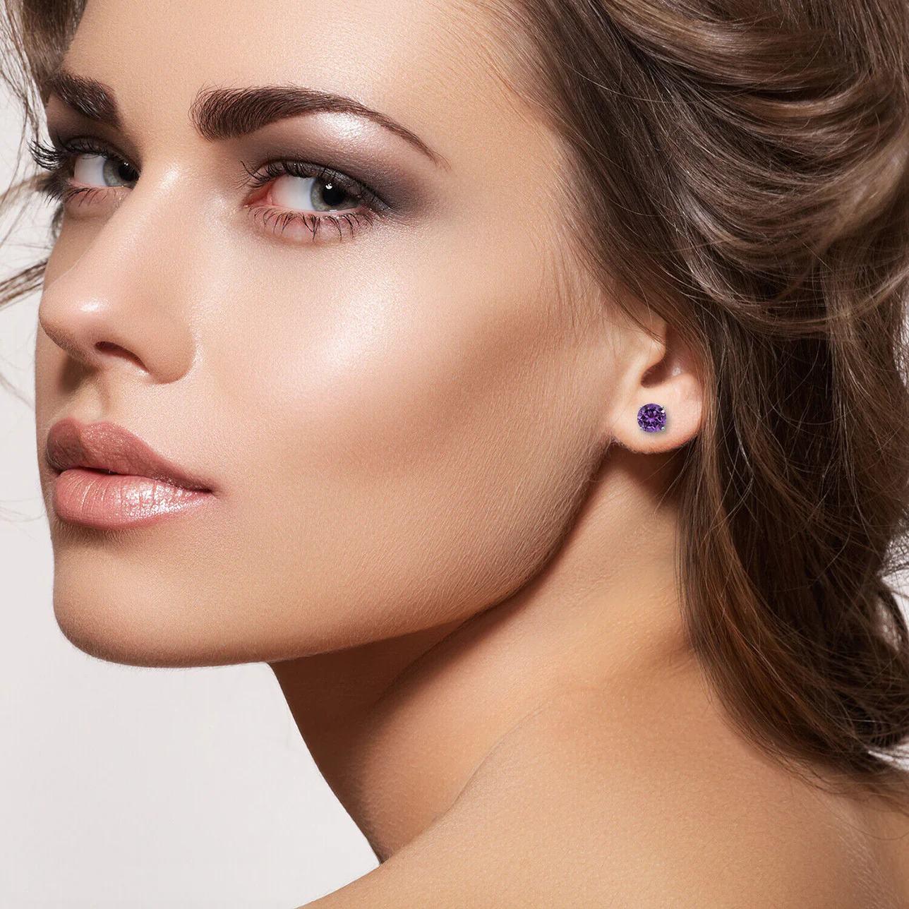 S925 Sterling Silver 2 Carats CZ Diamond Stud Earrings - Image 3