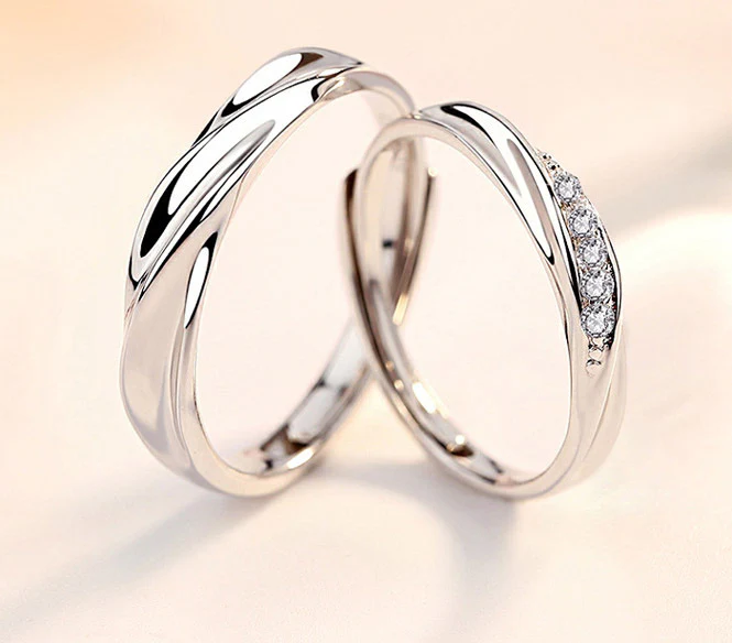 S925 Sterling Silver Concave-convex CZ Diamond Wedding Engagement Ring (Ladies) - Image 10