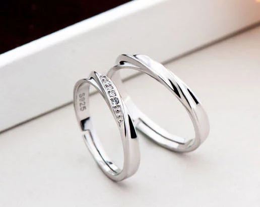S925 Sterling Silver Concave-convex Soft Curves Wedding Engagement Ring (Gents) - Image 11