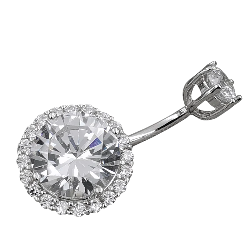 S925 Sterling Silver CZ Diamond Navel Ring Body Piercing - Image 11