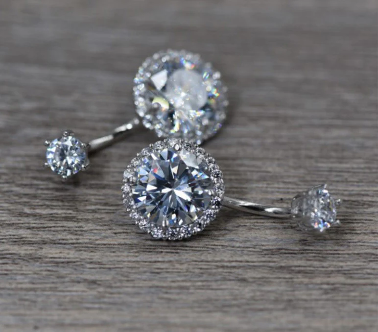 S925 Sterling Silver CZ Diamond Navel Ring Body Piercing - Image 8