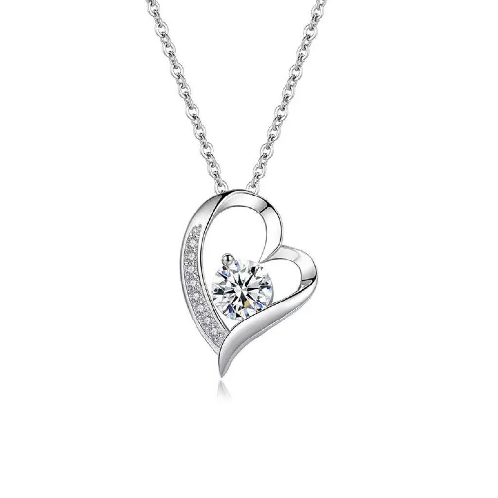 S925 Sterling Silver Eternal Heart Pendant CZ Diamond Necklace - Image 9