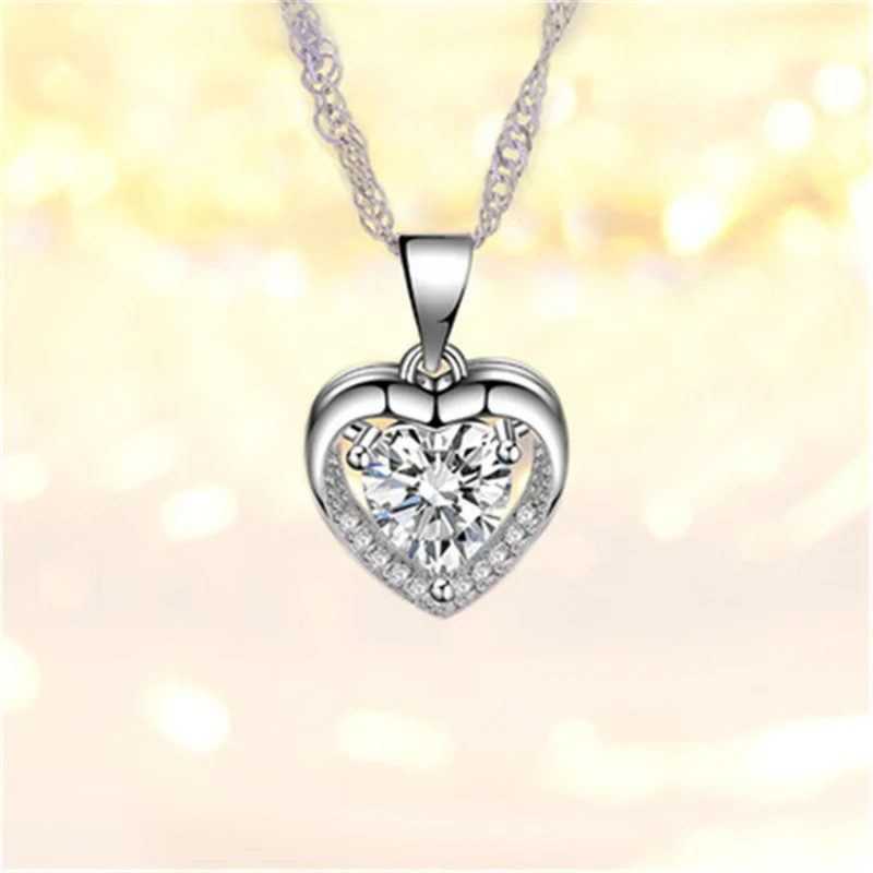 S925 Sterling Silver Eternal Heart Pendant CZ Diamond Necklace - Image 8