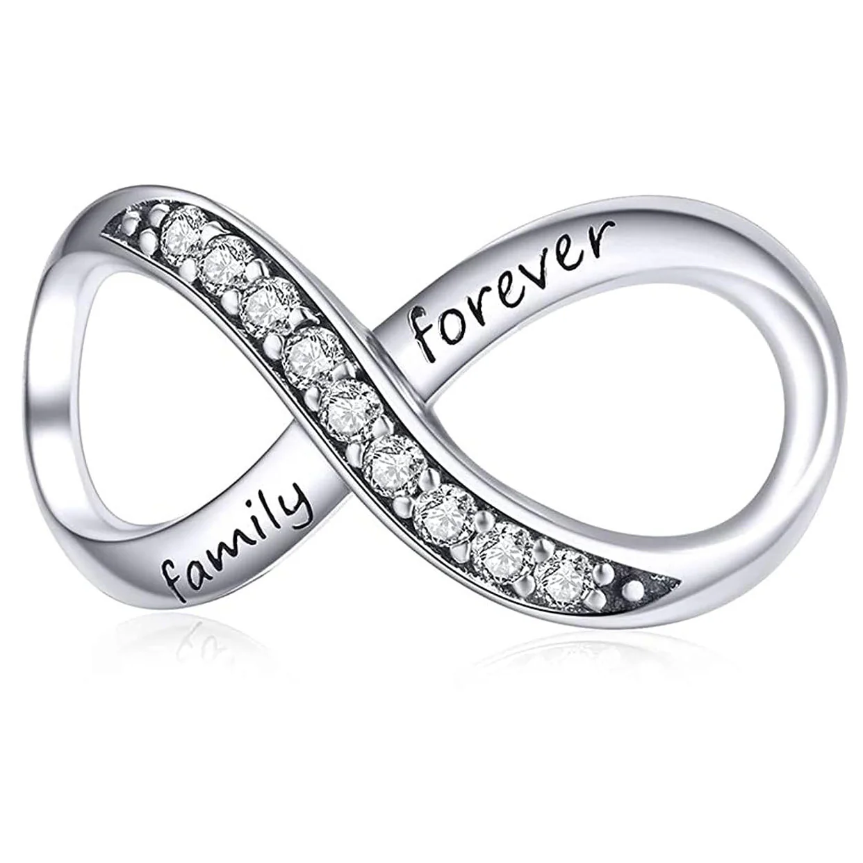 S925 Sterling Silver Infinity Love Family Forever Charm Pendant - Image 10