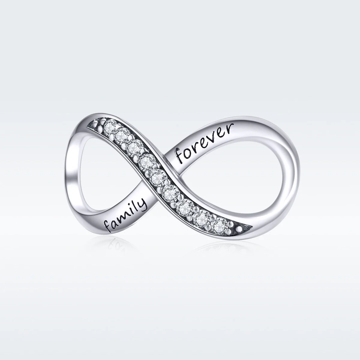 S925 Sterling Silver Infinity Love Family Forever Charm Pendant - Image 2