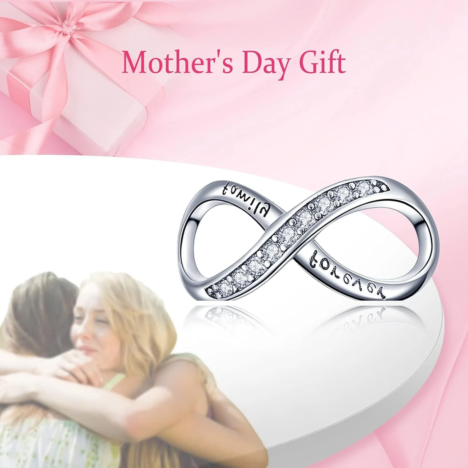 S925 Sterling Silver Infinity Love Family Forever Charm Pendant - Image 3