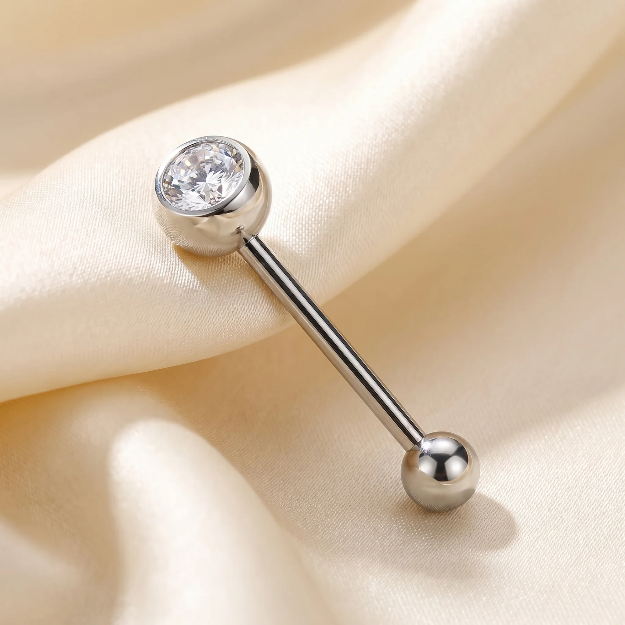 925 Sterling Silver Body Piercing Barbell Hypoallergenic Tongue Navel Jewellery - Image 4