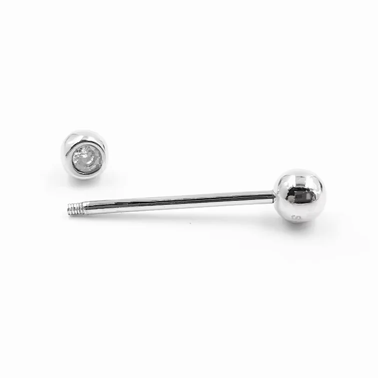 925 Sterling Silver Body Piercing Barbell Hypoallergenic Tongue Navel Jewellery - Image 7