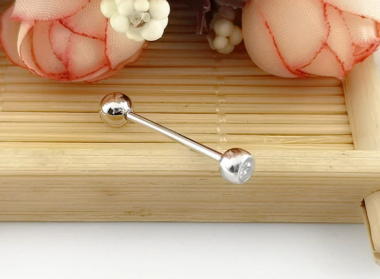 925 Sterling Silver Body Piercing Barbell Hypoallergenic Tongue Navel Jewellery - Image 9