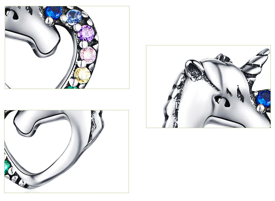 S925 Sterling Silver Unicorn Stud Earrings - Image 3