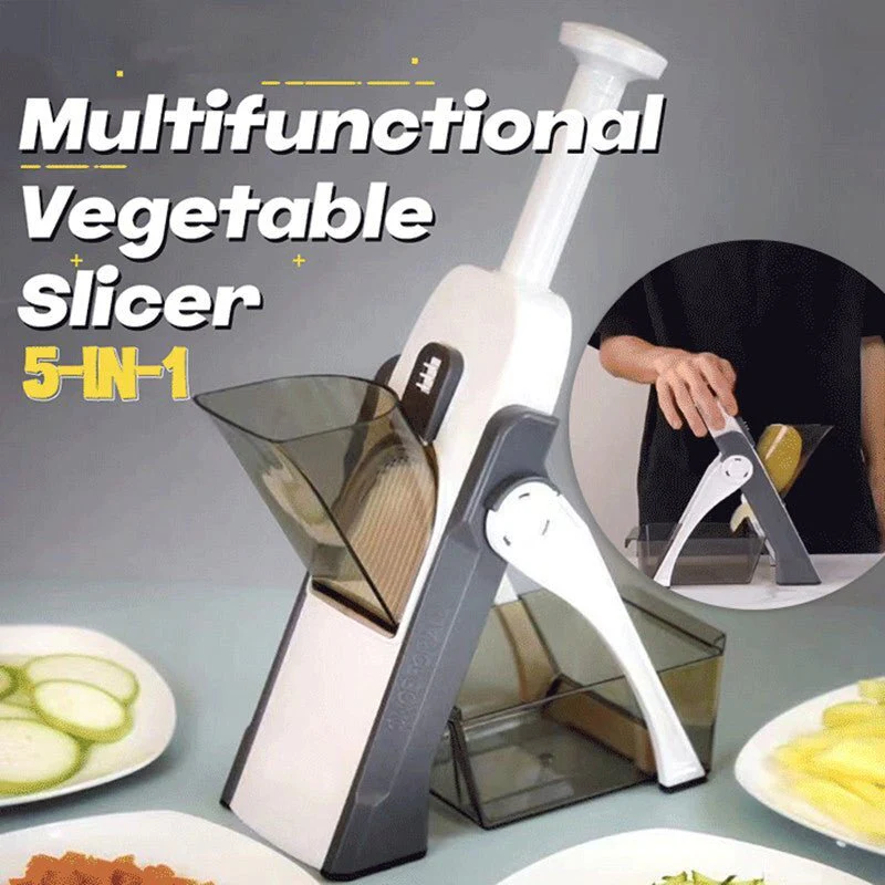 Safe Slice Mandoline Slicer Kitchen Chopper Food Processor Vegetable Dicer Cutter (Grey) - Image 6