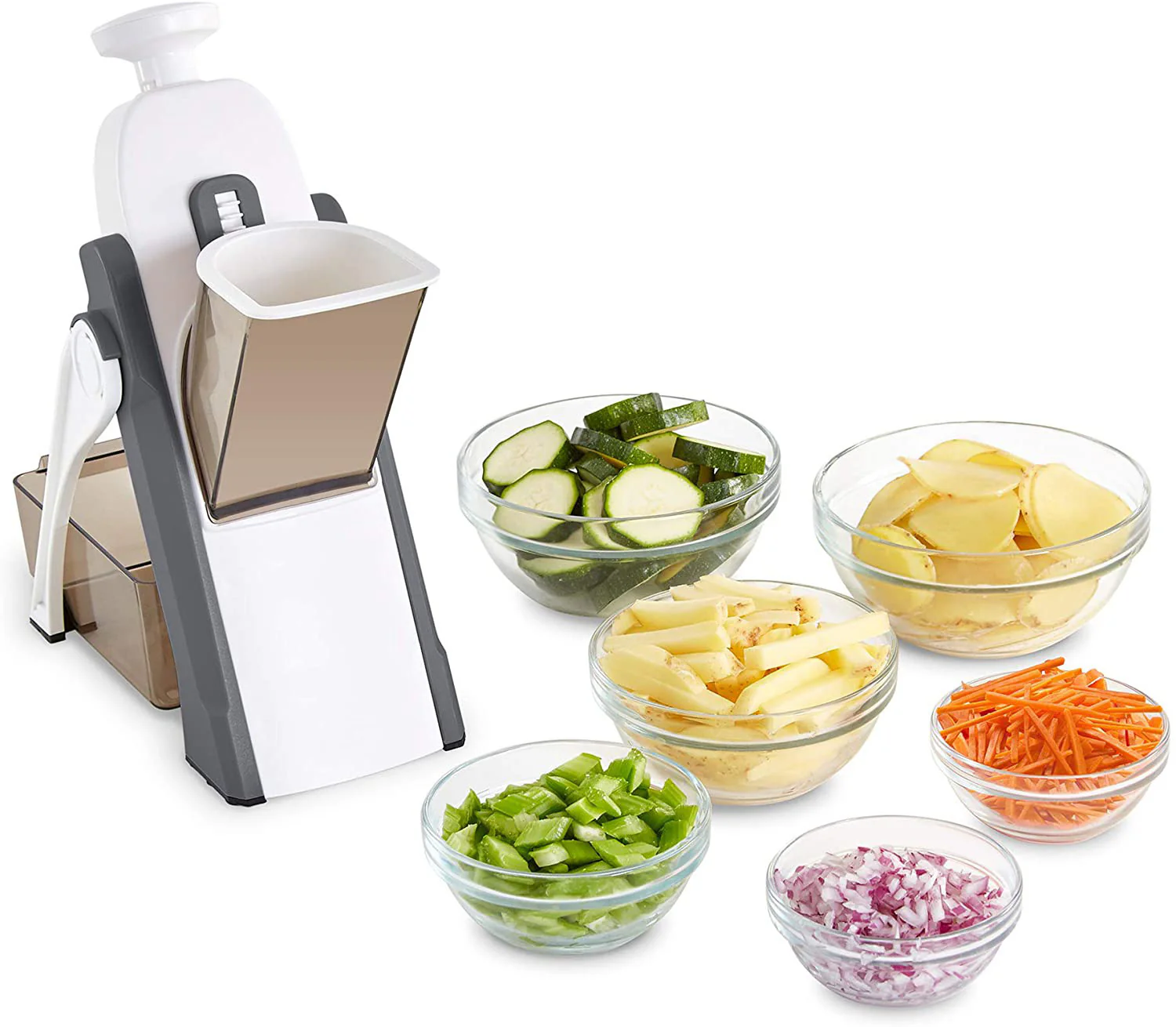 Safe Slice Mandoline Slicer Kitchen Chopper Food Processor Vegetable Dicer Cutter (Grey) - Image 9