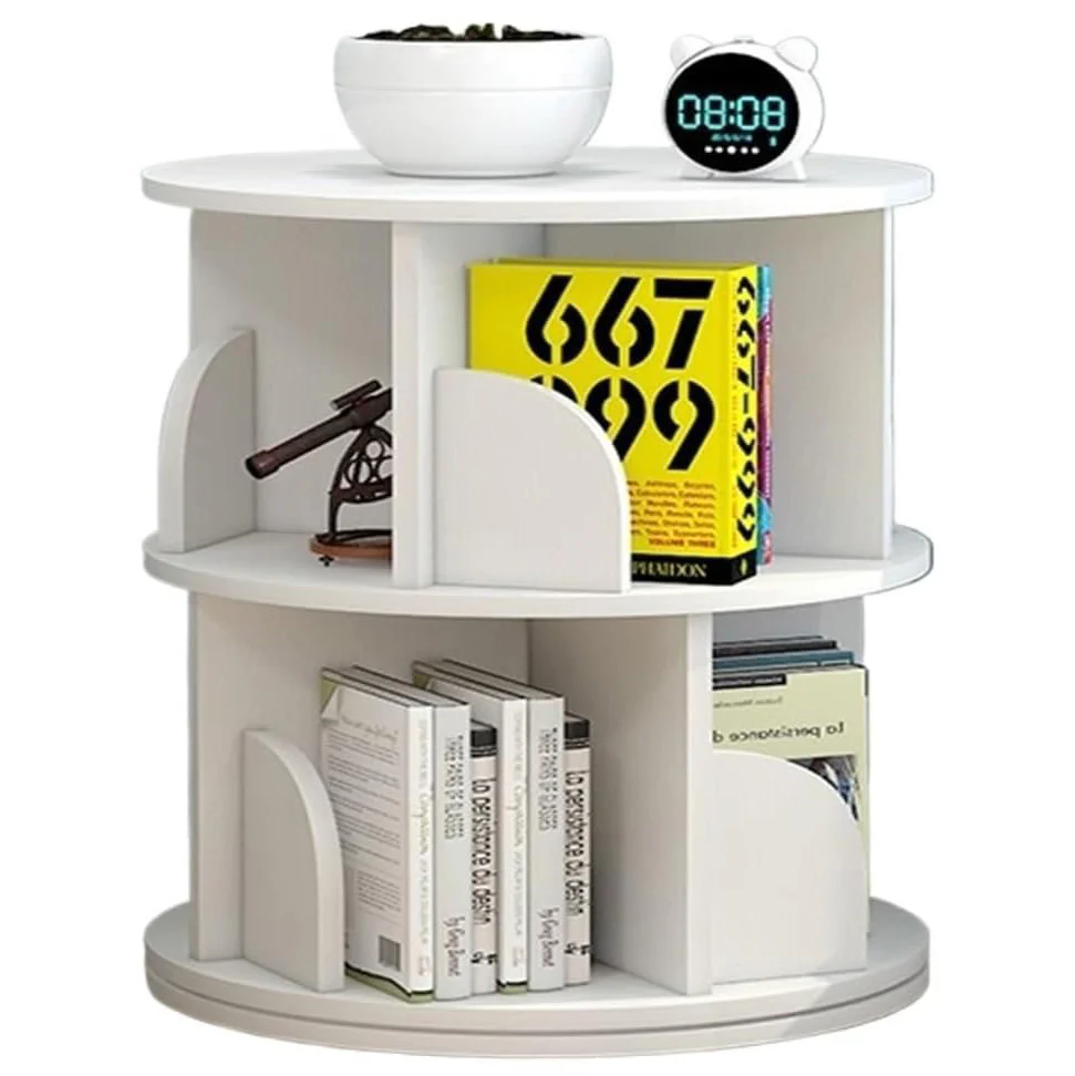 Sanctuary 360-degree Rotating 2 Tier Display Shelf Bookcase Organiser (White) - Image 10