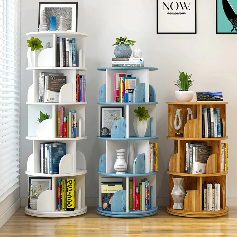 Sanctuary 360-degree Rotating 4 Tier Display Shelf Bookcase Organiser (Blue) - Image 5