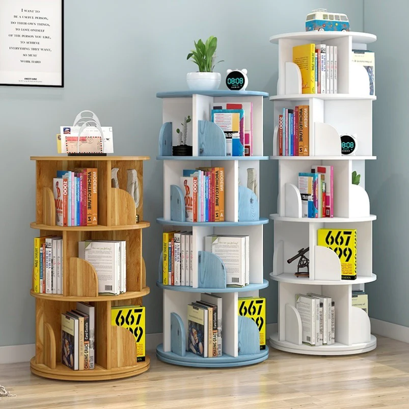 Sanctuary 360-degree Rotating 4 Tier Display Shelf Bookcase Organiser (Blue) - Image 6