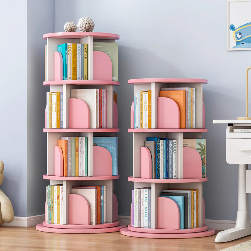 Sanctuary 360-degree Rotating 4 Tier Display Shelf Bookcase Organiser (Pink) - Image 4