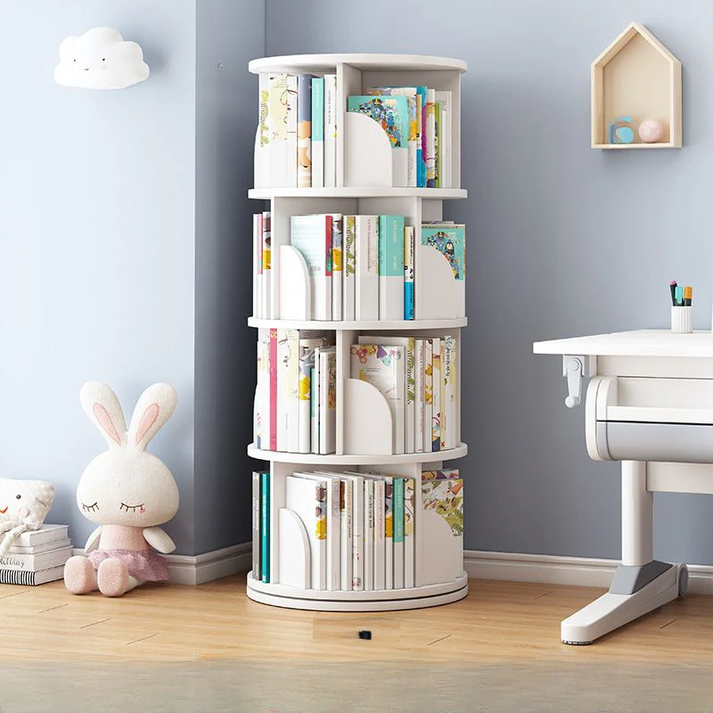 Sanctuary 360-degree Rotating 4 Tier Display Shelf Bookcase Organiser (White) - Image 7