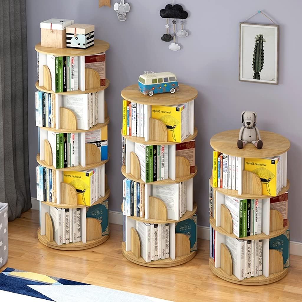 Sanctuary 360-degree Rotating 5 Tier Display Shelf Bookcase Organiser (Coastal Oak) - Image 16