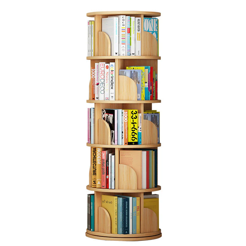Sanctuary 360-degree Rotating 5 Tier Display Shelf Bookcase Organiser (Oak) - Image 7