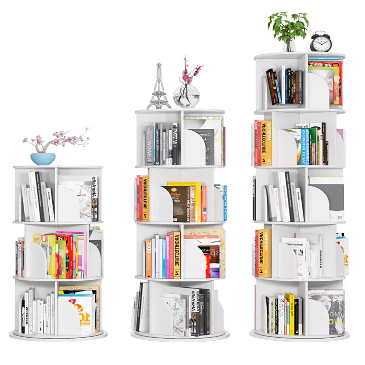 Sanctuary 360-degree Rotating 5 Tier Display Shelf Bookcase Organiser (White) - Image 14