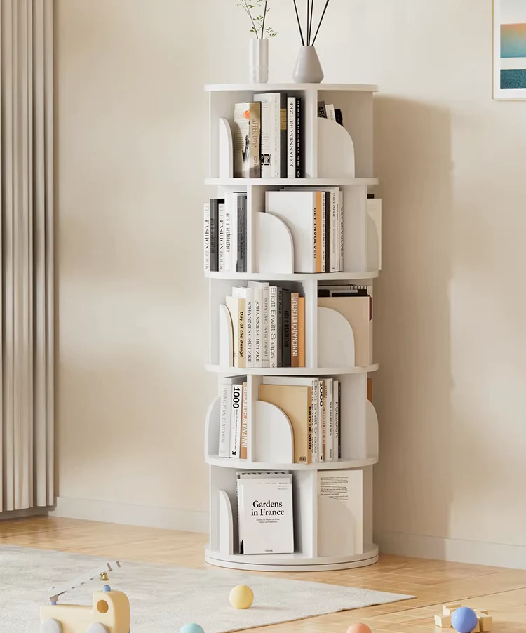 Sanctuary 360-degree Rotating 5 Tier Display Shelf Bookcase Organiser (White) - Image 17