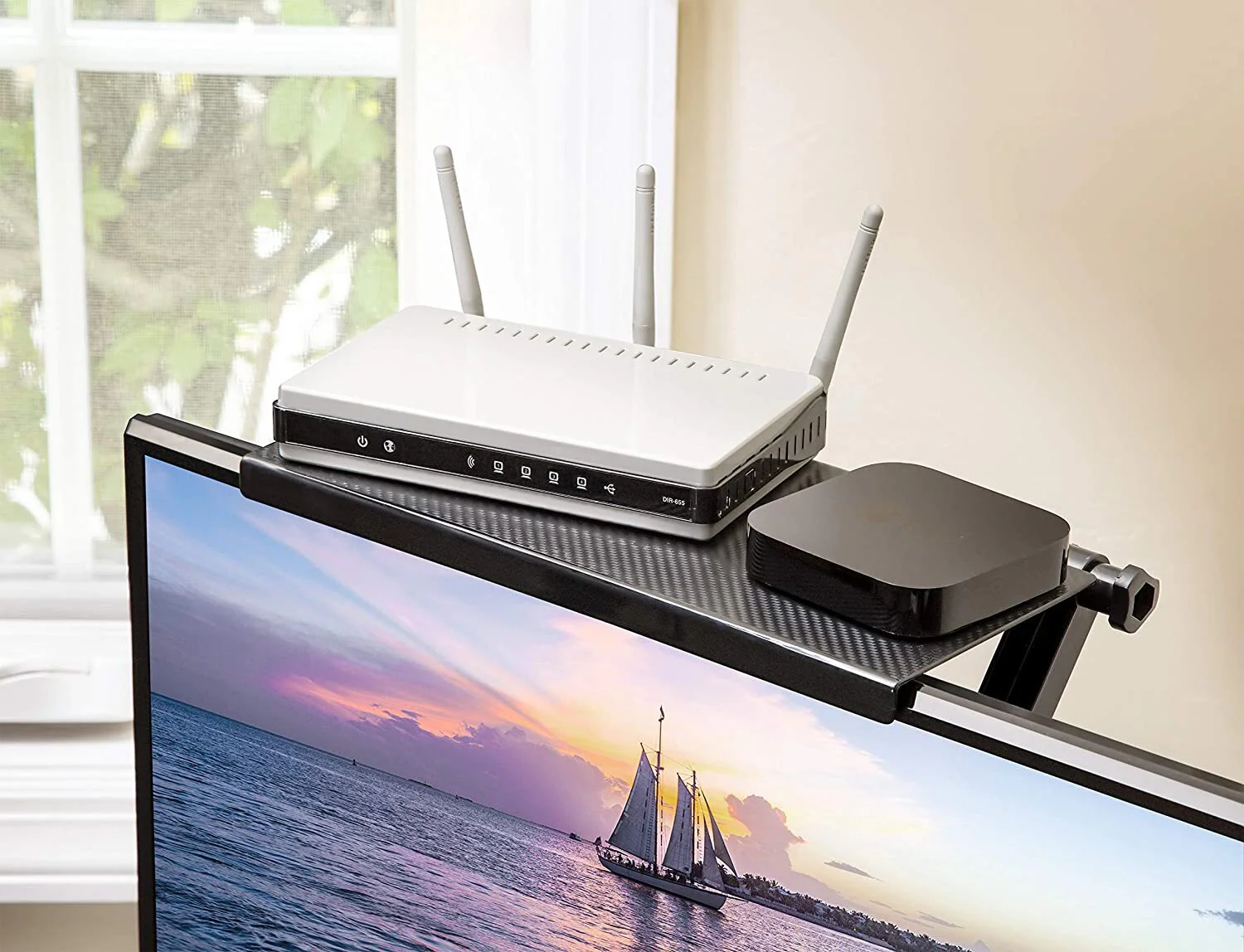 Screen Caddy TV Monitor Top Shelf Media Device Organiser - Image 4