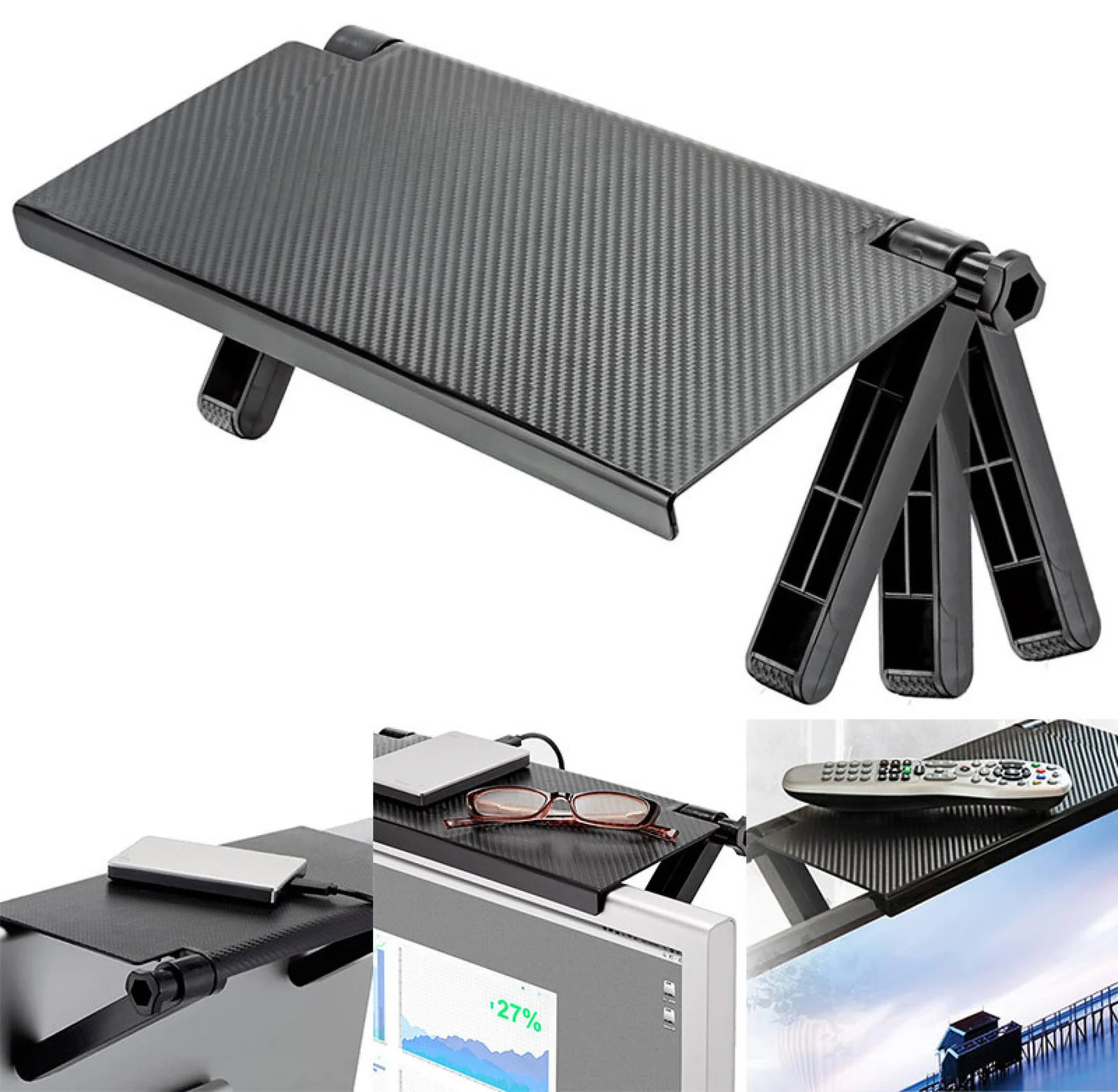 Screen Caddy TV Monitor Top Shelf Media Device Organiser - Image 5