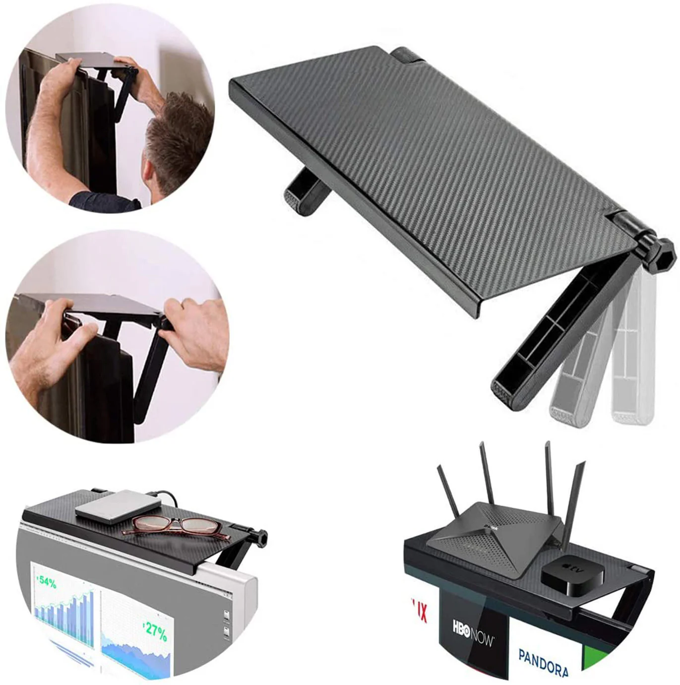 Screen Caddy TV Monitor Top Shelf Media Device Organiser - Image 8