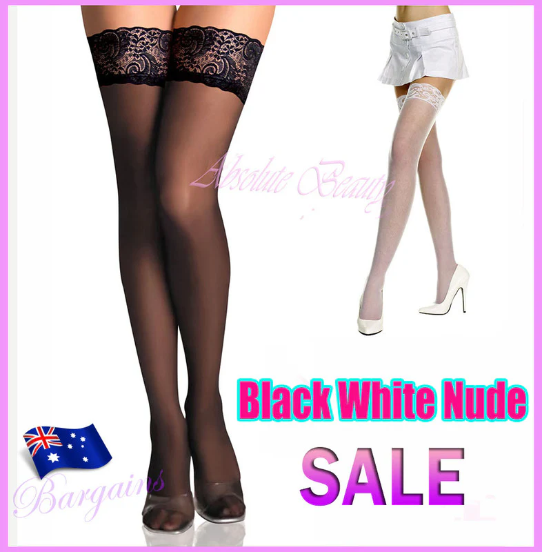 Sexy Sheer Lace Thigh High Stockings (BLACK) - Image 6