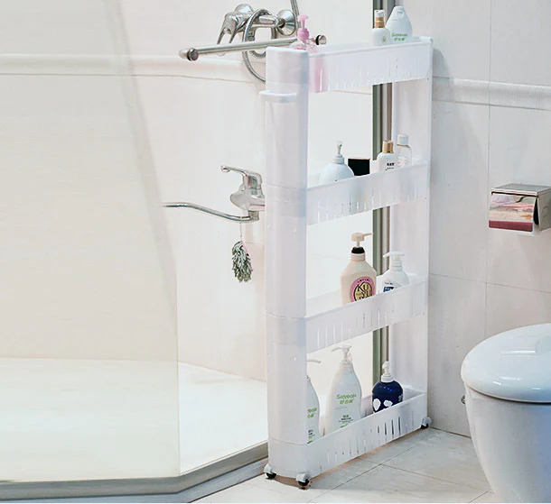 Smart Space 4 Level Side Bottle Storage Shelf with Wheels - Image 12