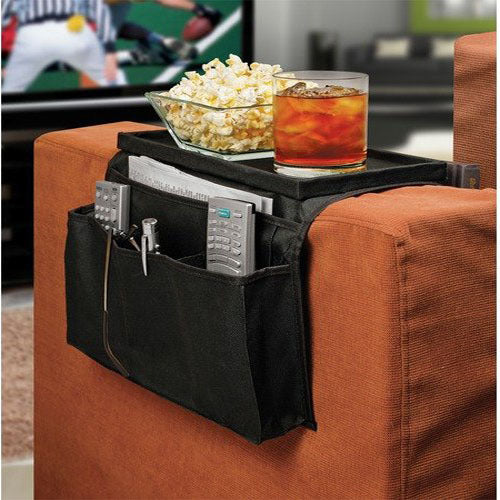 Sofa Couch Chair Arm Rest Organizer Remote Control Holder 6 Pocket with Table Top - Image 2
