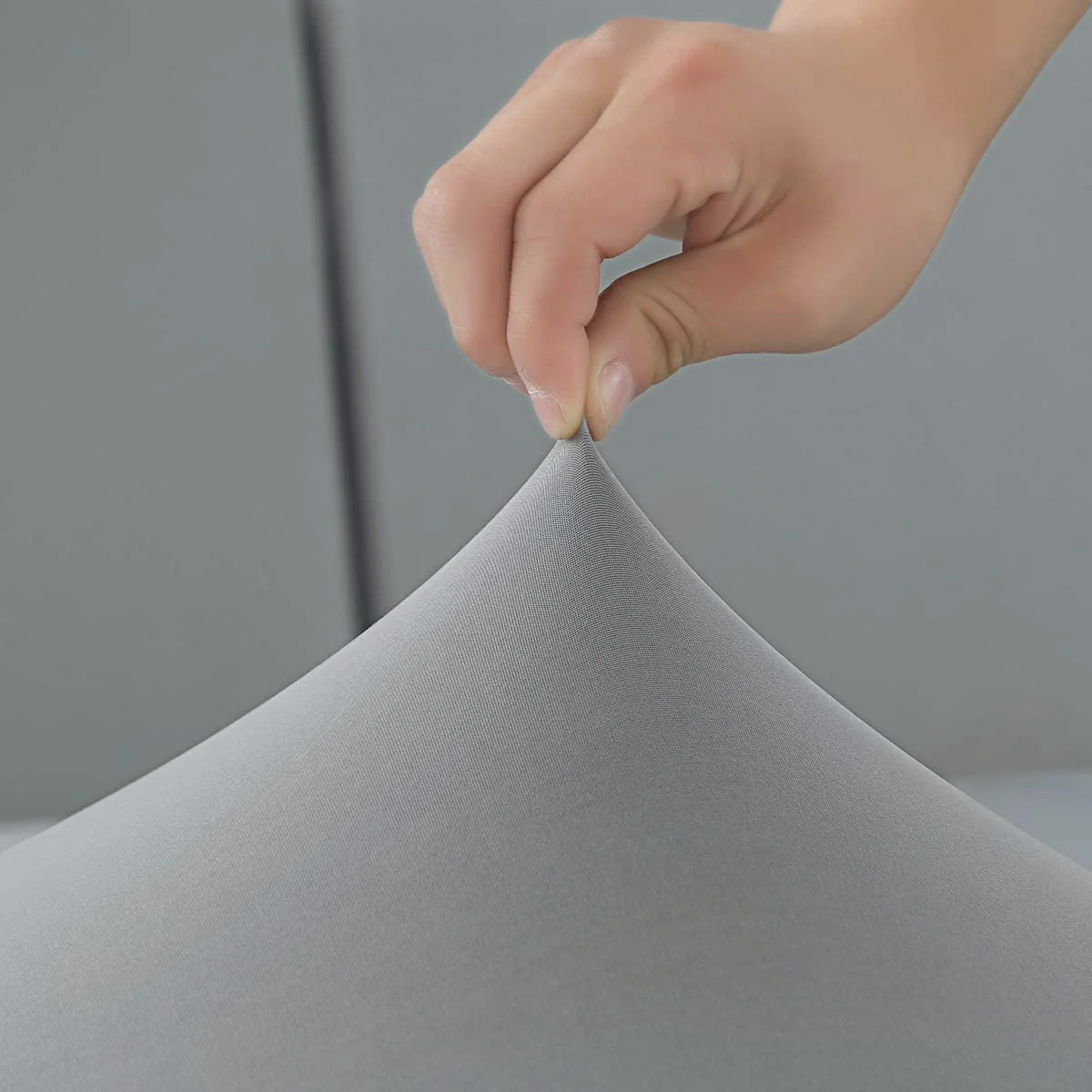 Sofa Cover Stretch Set: Lounge Couch & Cushion Protector (Grey, Single Seater) - Image 5