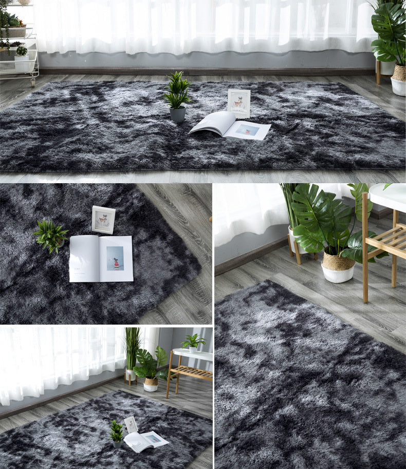 Soft Bedroom/Living Room Comfortable Shag Rug (200 x 140, Charcoal & Grey) - Image 14