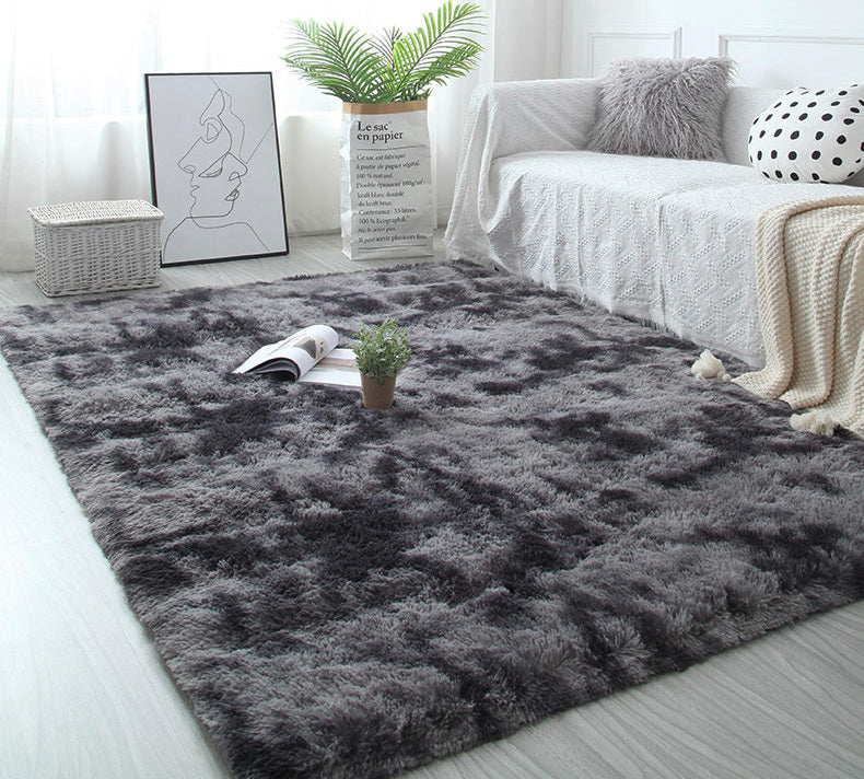 Soft Bedroom/Living Room Comfortable Shag Rug (200 x 140, Charcoal & Grey) - Image 19