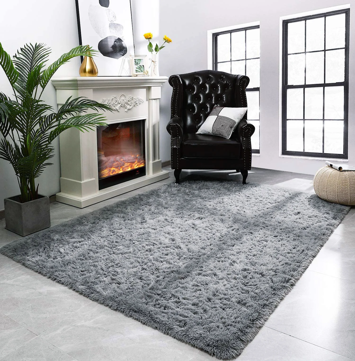 Soft Shag Rug Carpet Hallway Mat (Grey, 120 x 50 cm) - Image 5