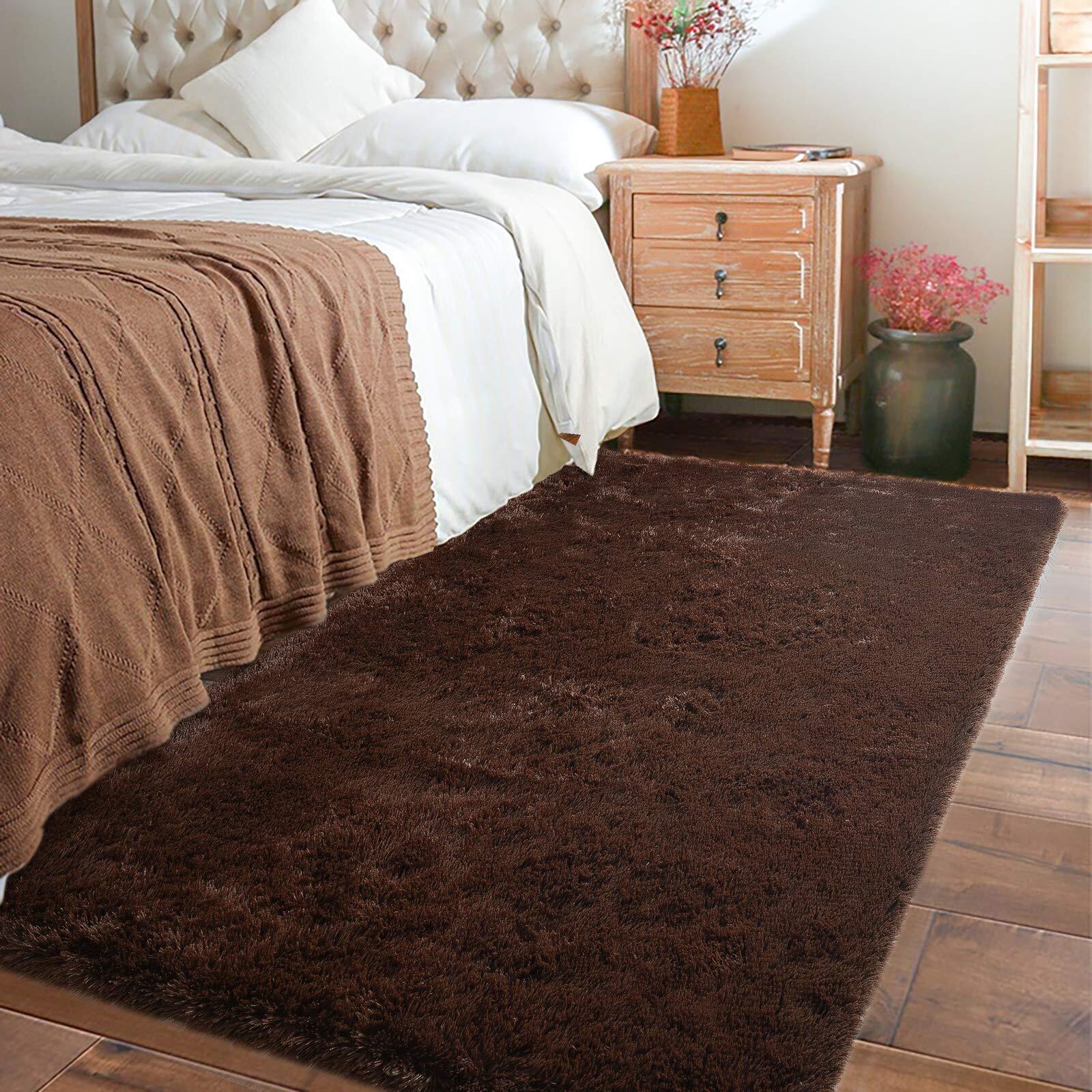 Soft Shag Rug Carpet Mat (Chocolate, 160 x 120) - Image 16