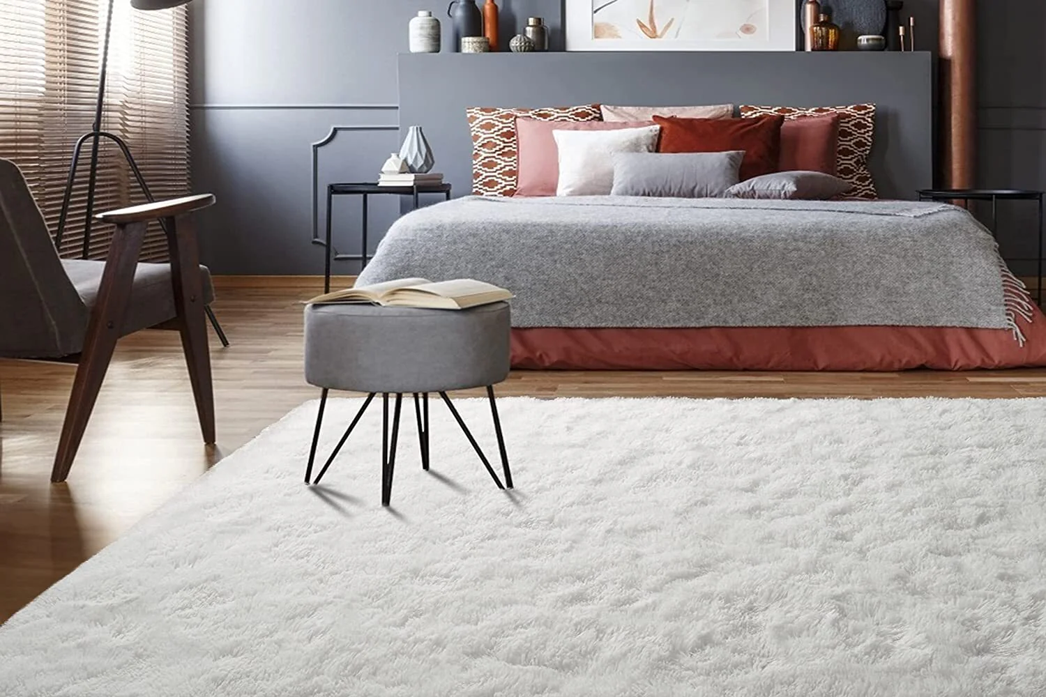 Soft Shag Rug Carpet Mat (Cream White, 160 x 120) - Image 21