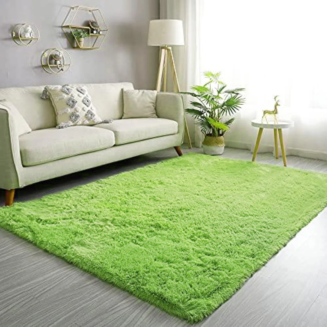 Soft Shag Rug Carpet Mat (Green,160 x 120) - Image 10