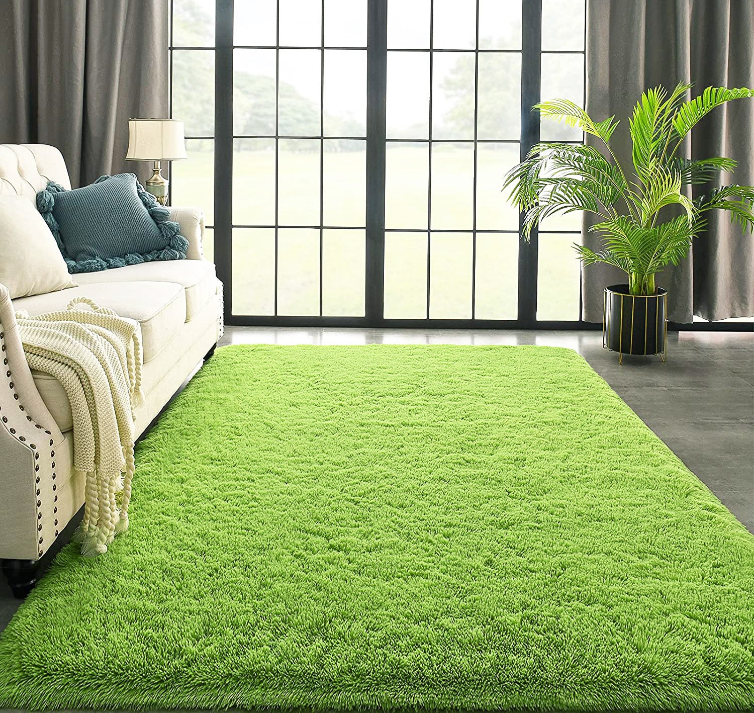 Soft Shag Rug Carpet Mat (Green,160 x 120) - Image 17