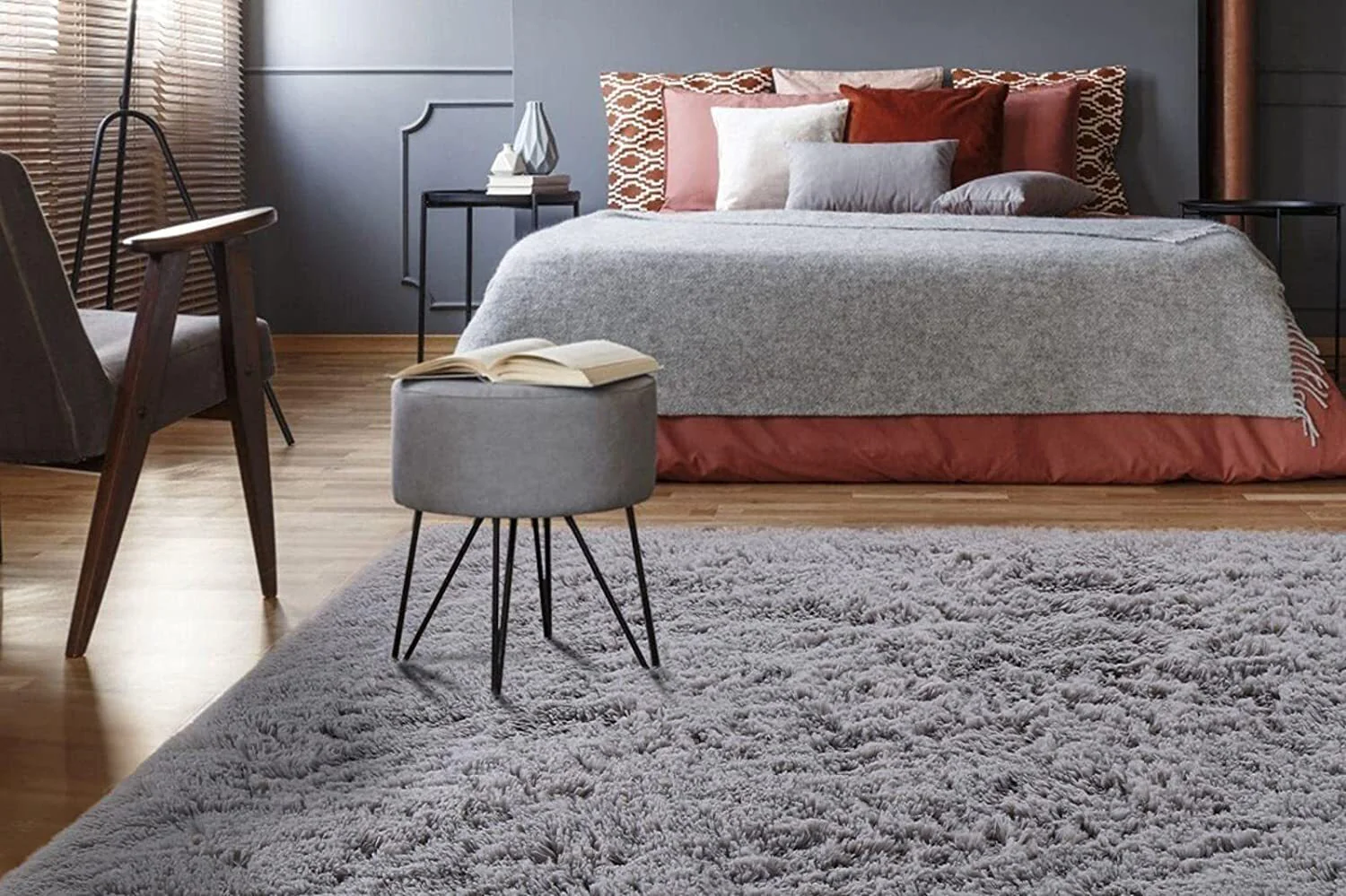 Soft Shag Rug Carpet Mat (Grey, 160 x 120) - Image 14