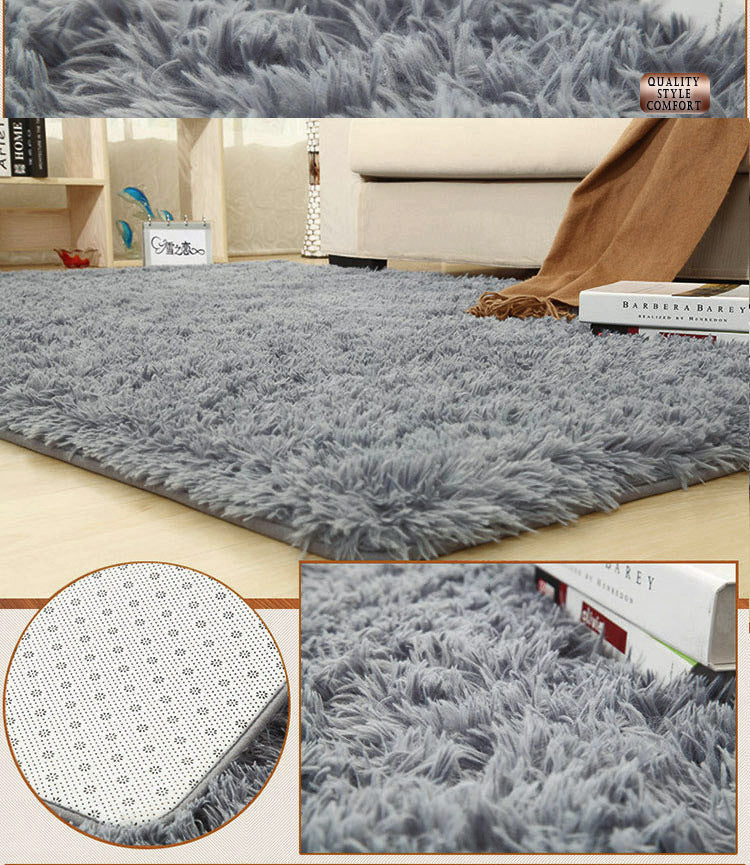 Soft Shag Rug Carpet Mat (Grey, 160 x 120) - Image 24