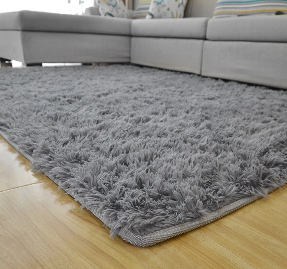 Soft Shag Rug Carpet Mat (Grey, 160 x 120) - Image 3