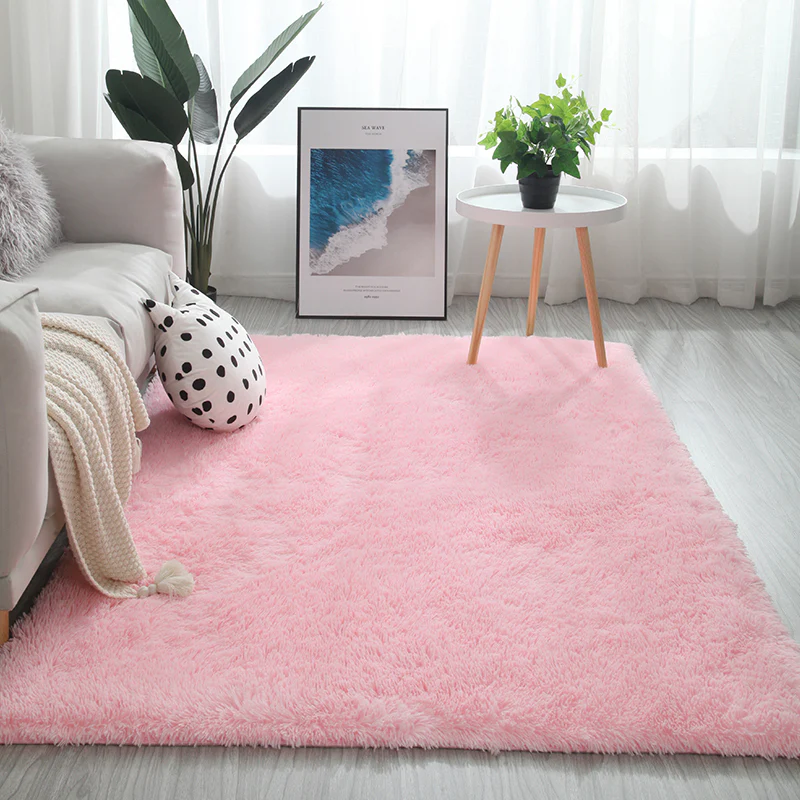 Soft Shag Rug Carpet Mat (Pink, 160 x 120) - Image 12